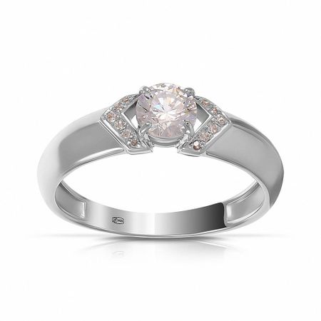 Кольцо из серебра с фианитом SWAROVSKI и фианитами