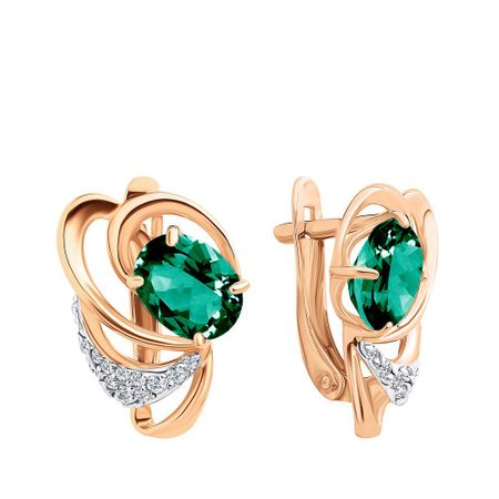 Серьги из золота с агатами и фианитами