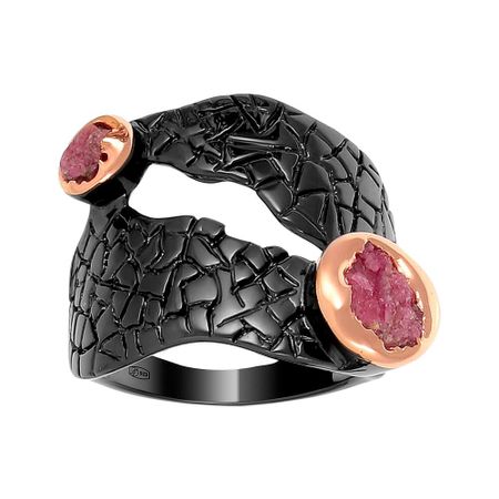 Серебряное кольцо с рубинами из коллекции Калипсо