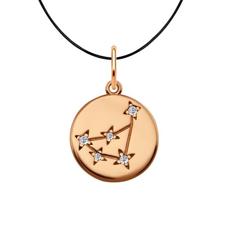 Серебряная подвеска с фианитами со знаком зодиака Козерог