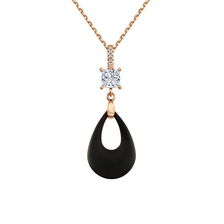 Серебряная подвеска с керамикой и фианитами с позолотой