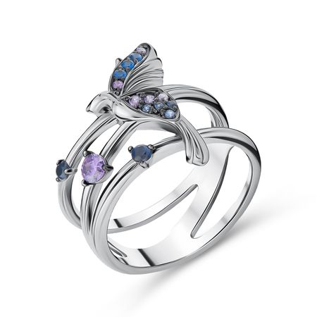 Серебряное кольцо Птица с фианитами конфета акконд птица дивная в шоколадной глазури 40 г