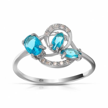 Кольцо из серебра с алпанитами и фианитами