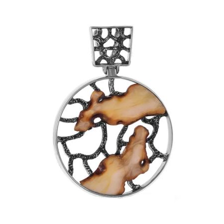 Подвеска из серебра с янтарем