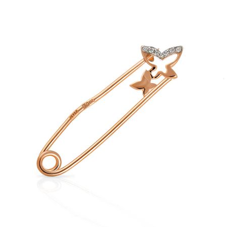 Брошь-булавка из золота с фианитами