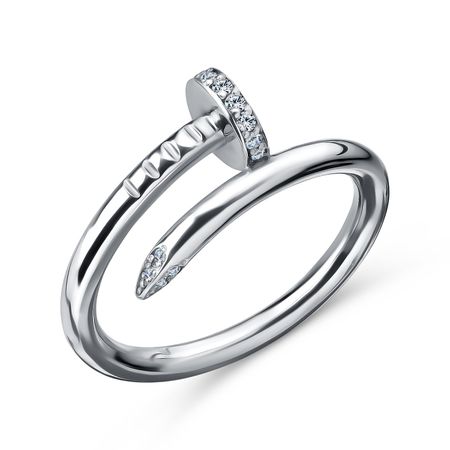 Кольцо Гвоздь из серебра с фианитами александра александровна гвоздь современная вышивка гладью 28 авторских сюжетов и схем