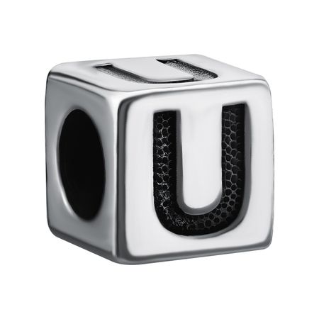 Серебряный шарм Кубик с буквой U и чернением кубик eva сортер насекомые