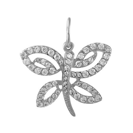 Подвеска Бабочка из серебра с фианитами