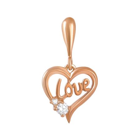 Подвеска Love из серебра с фианитами [официальный товар] love and deepspace xavier открытка на день рождения билет акриловая подставка подвеска металлический значок