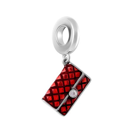 Подвеска-шарм TALANT Сумочка из серебра с эмалью и фианитом