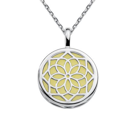 Серебряная подвеска с агатом и неоном