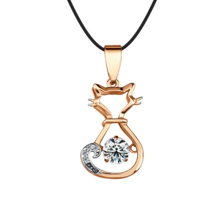 Серебряная подвеска Кошка с фианитами и позолотой подвеска maxijoy кошка 9 6см розовая стекло