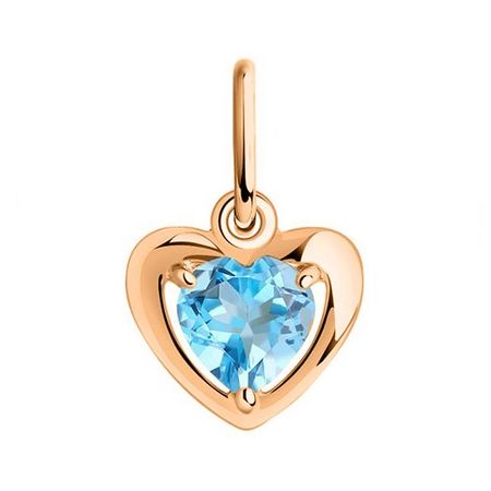 Золотая подвеска Сердце с топазом Swiss