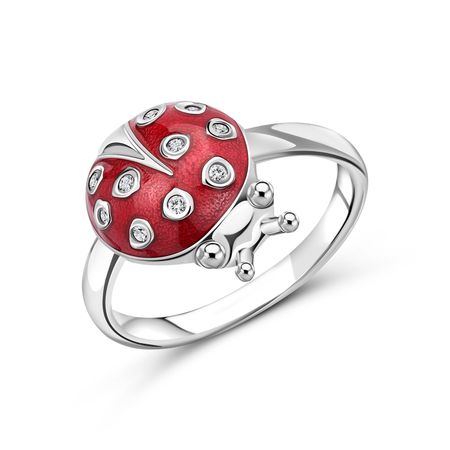 Кольцо SOKOLOV Божья коровка из серебра с эмалью