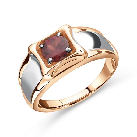 Золотое кольцо с гранатом и черным и белым родированием владимир григорьевич колычев между черным и белым