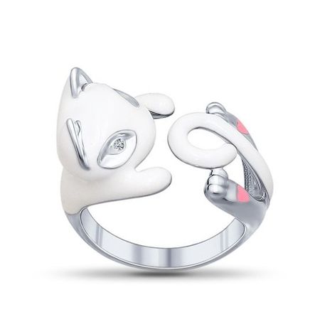 Кольцо SOKOLOV Кошка из серебра с эмалью и фианитами миниатюрная кошка из смолы moonbiffy