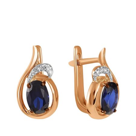 Серьги из золота с сапфирами и бриллиантами