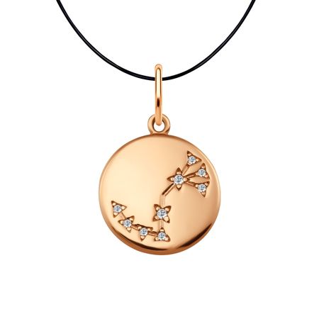 Серебряная подвеска с фианитами со знаком зодиака Скорпион