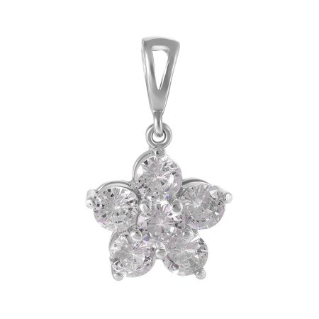 Подвеска Цветок из серебра с фианитами