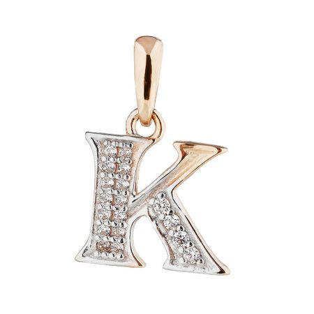 Подвеска TALANT буква К из золота с фианитами