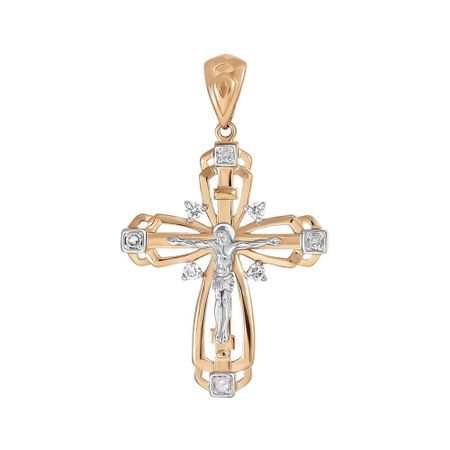 Подвеска-крестик из золота с бриллиантами