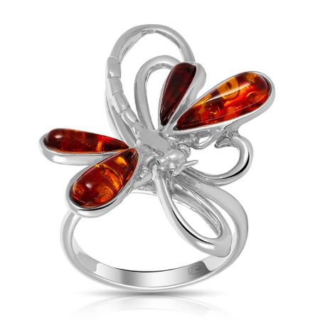 Кольцо из серебра с янтарём