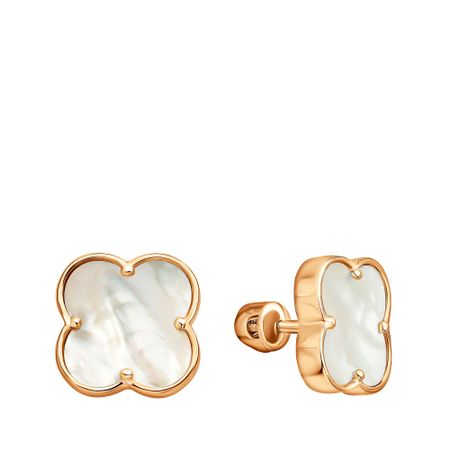 Золотые серьги с перламутром