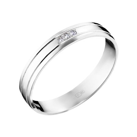 Обручальное кольцо из белого золота с фианитами 4 мм кри ная пирамида из белого кварца