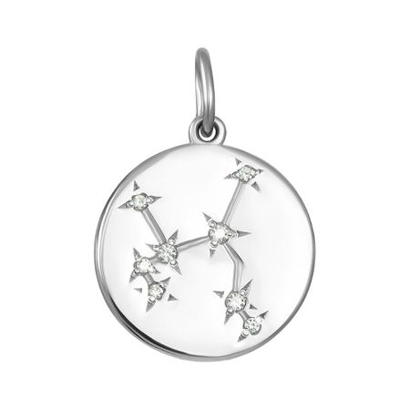 Серебряная подвеска с фианитами со знаком зодиака Стрелец