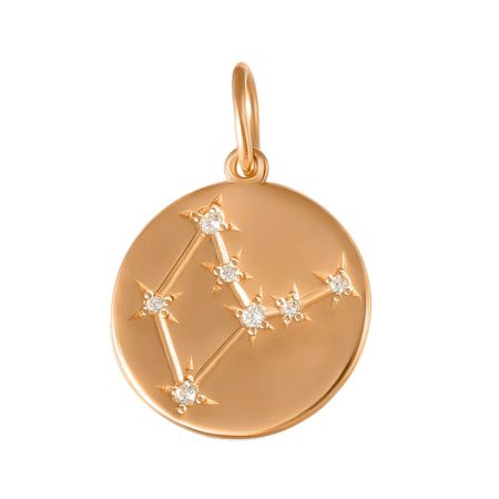 Серебряная подвеска с фианитами со знаком зодиака Дева