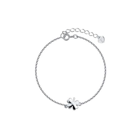 Серебряный браслет Клевер с родированием