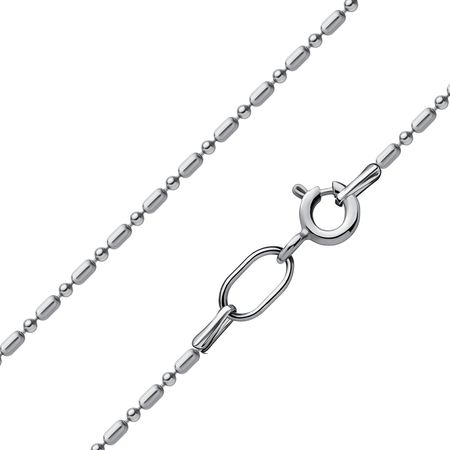 Серебряная цепочка Перлина с родированием