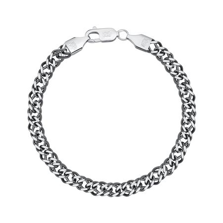 Серебряный браслет Двойной ромб с чернением