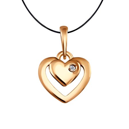 Подвеска Сердце из серебра с фианитом