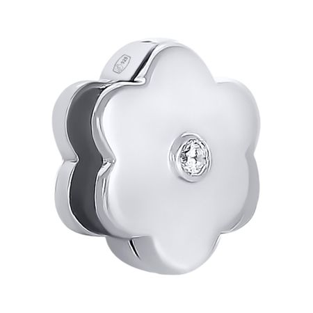 Подвеска-шарм TALANT Цветок из серебра с фианитом