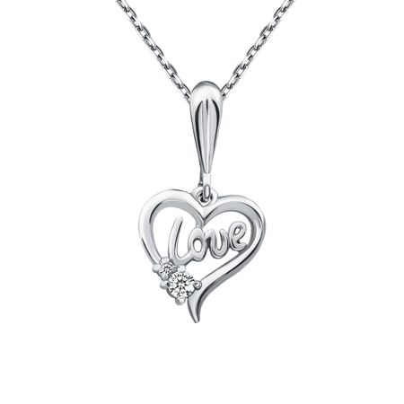 Серебряная подвеска Love с фианитами и родированием [официальный товар] love and deepspace xavier открытка на день рождения билет акриловая подставка подвеска металлический значок