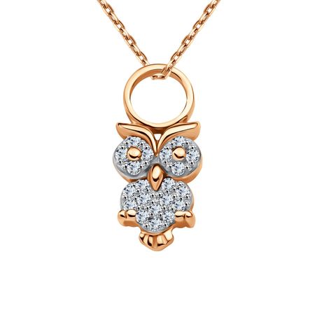 Золотая подвеска Сова с бриллиантами значок i love books сова с книгой металл 12 08599 965