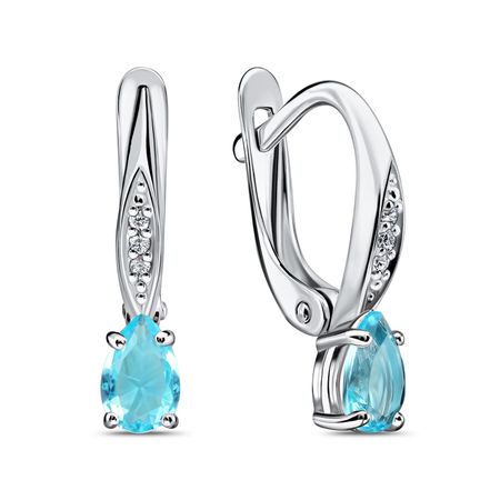 Серьги из серебра с алпанитами и фианитами