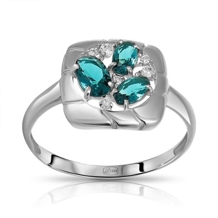 Кольцо из серебра с алпанитами и фианитами