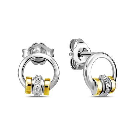 Серебряные серьги с бриллиантами