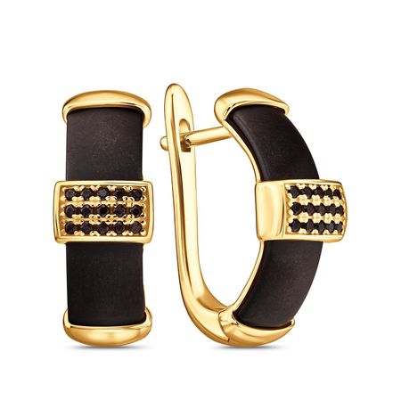 Серебряные серьги с керамикой и фианитами 