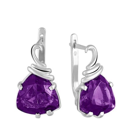 Серьги из серебра с аметистами