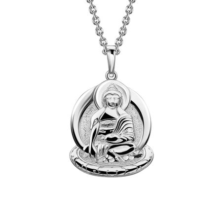 Серебряная подвеска Будда с родированием