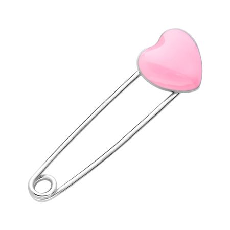 Серебряная булавка Сердце с эмалью и родированием