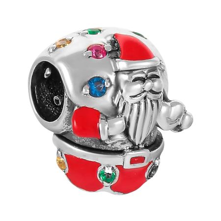 Подвеска-шарм TALANT Дед Мороз из серебра с эмалью и фианитами витраж дед мороз снегурочка снеговик 20х20см пвх в асс те