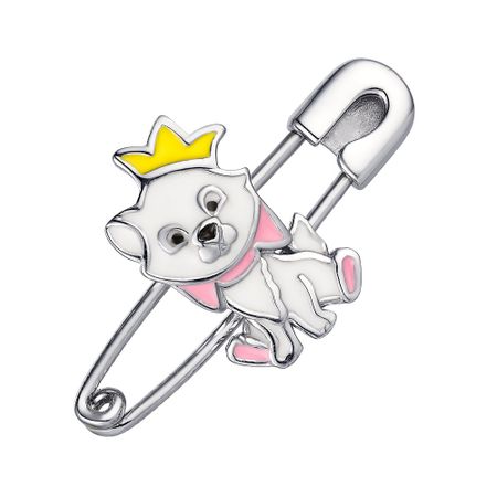 Брошь-булавка Собака из серебра с эмалью