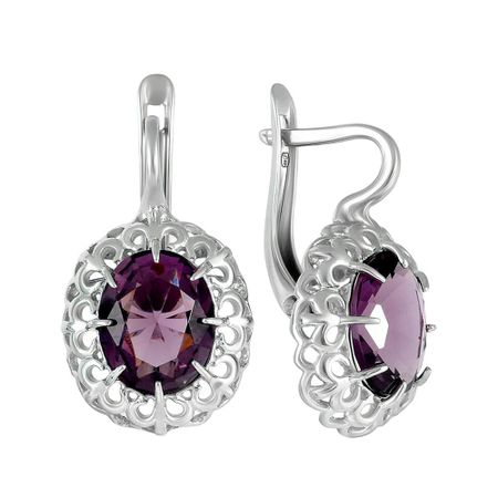 Серьги из серебра с аметистами