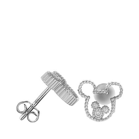 Серьги-пусеты Медведь из серебра с фианитами маша и медведь