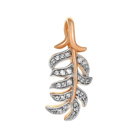 Золотая подвеска Перо с фианитами елена геос шуба перо и золотая статуя