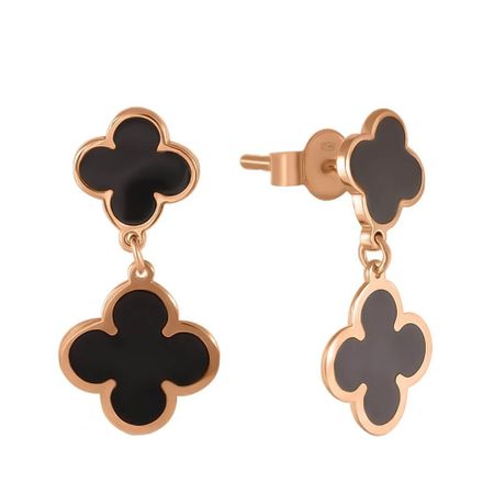 Серебряные серьги с эмалью из коллекции КЛЕВЕР